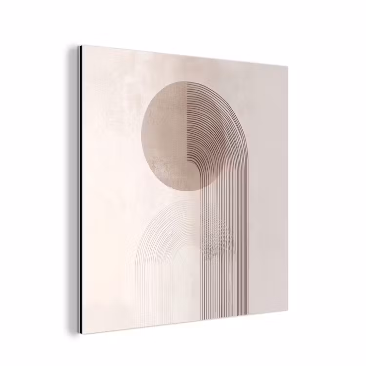 Minimalistisch - Cirkel - Lichtgrijs aluminium wit klein -3d