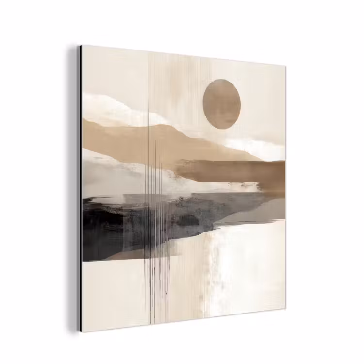 Minimalistisch - Landschap - Dimensie aluminium wit klein -3d