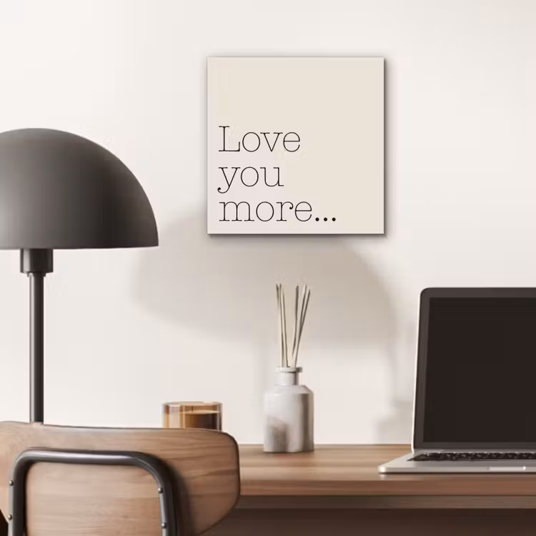 Minimalistisch - Love - Beige aluminium wit klein -sfeer5