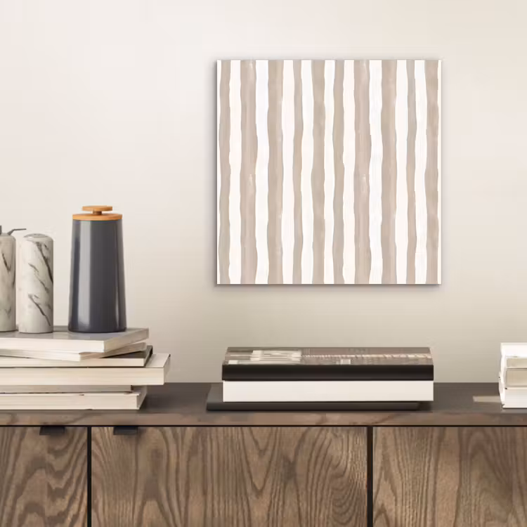 Minimalistisch - Strepen - Beige aluminium wit klein 46 -sfeer1