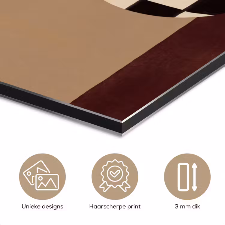 Minimalistisch - Vaas - Bloemen - Bruin aluminium wit klein -closeup_NL
