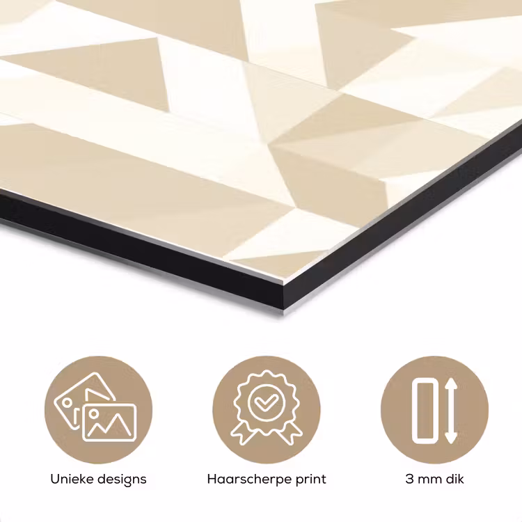 Modern - Abstract - Beige aluminium wit klein 46 -closeup_NL