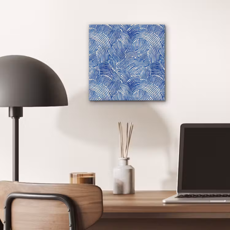 Modern - Abstract - Blauw aluminium wit klein 46 -sfeer5