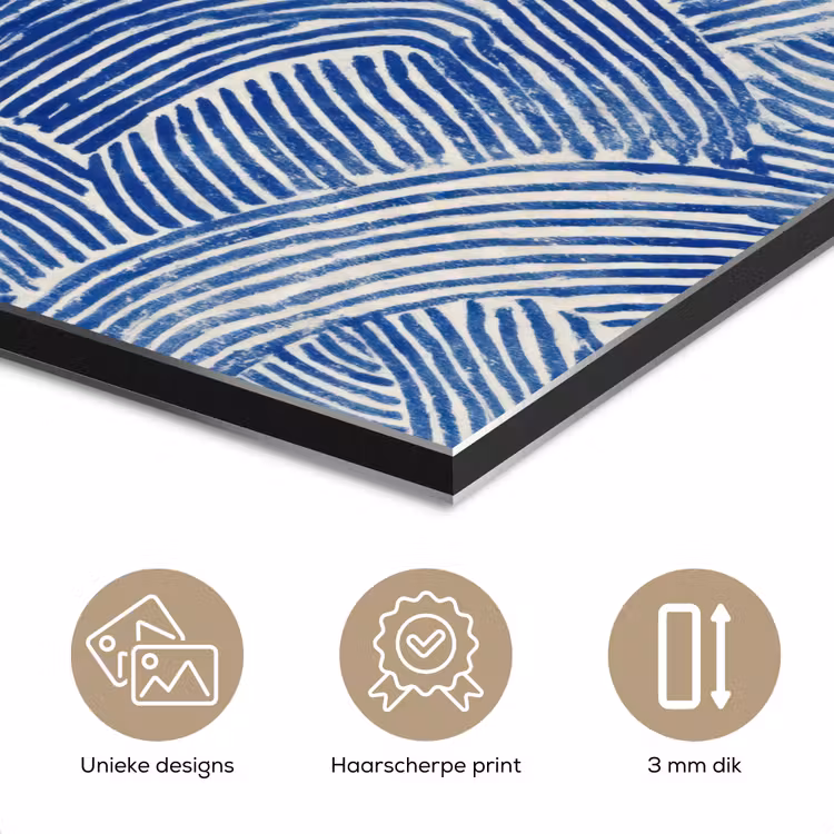 Modern - Abstract - Blauw aluminium wit klein 46 -closeup_NL