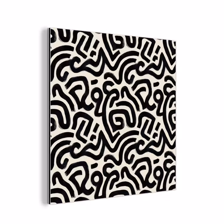 Modern - Abstract - Zwart aluminium wit klein 46 -3d