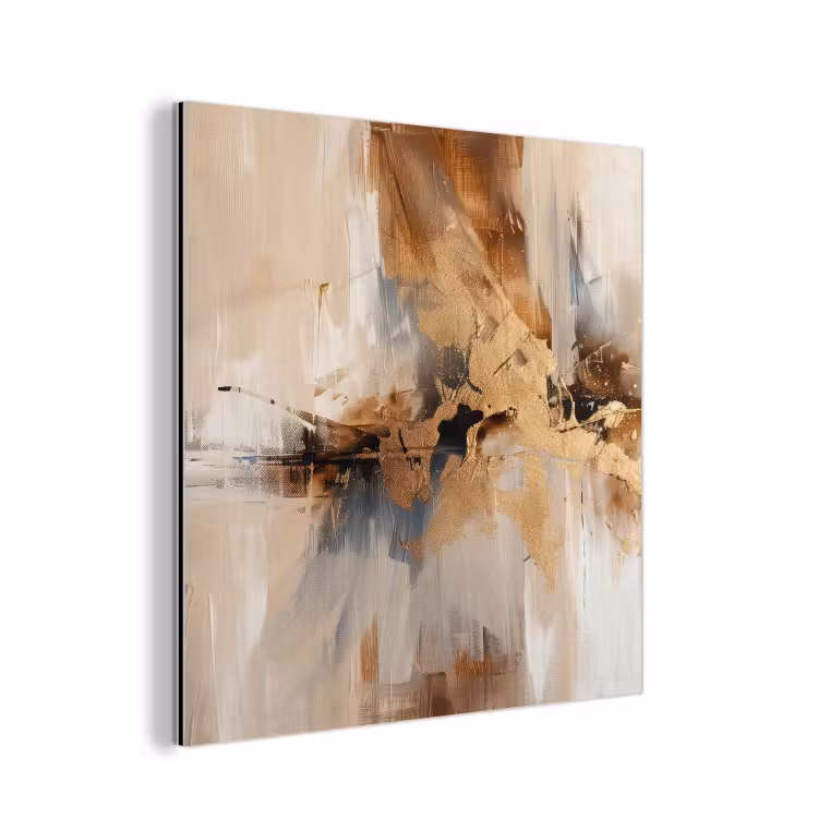 Modern - Bruin - Abstract - Beige aluminium wit klein -3d