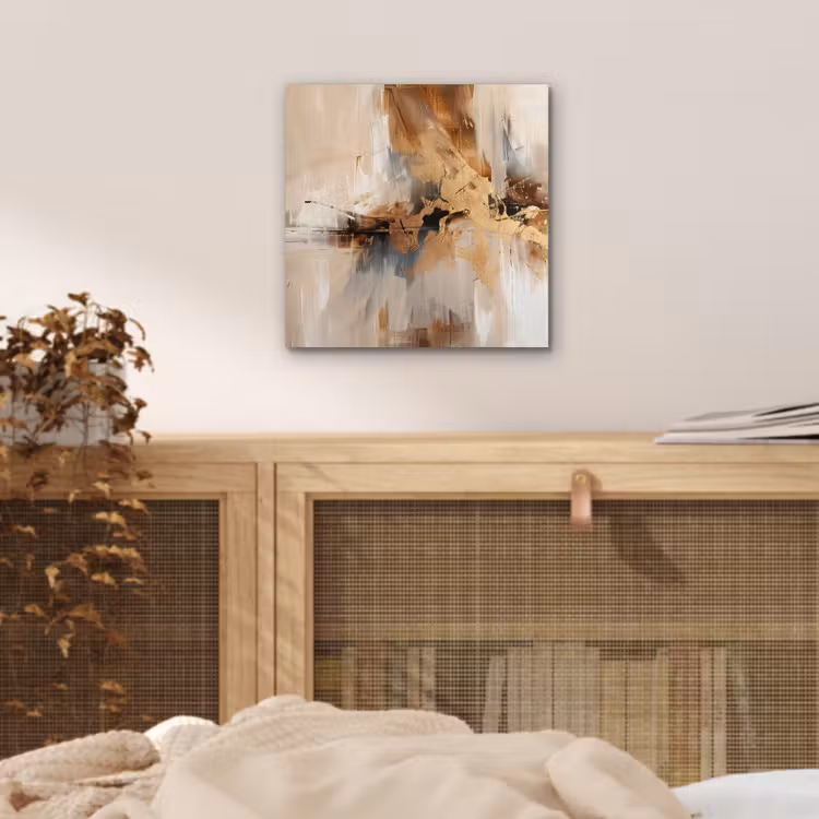 Modern - Bruin - Abstract - Beige aluminium wit klein -sfeer3