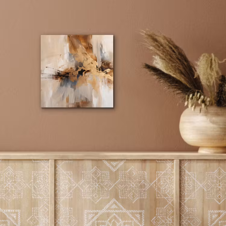 Modern - Bruin - Abstract - Beige aluminium wit klein -sfeer4