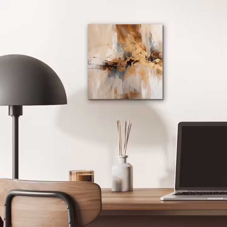 Modern - Bruin - Abstract - Beige aluminium wit klein -sfeer5