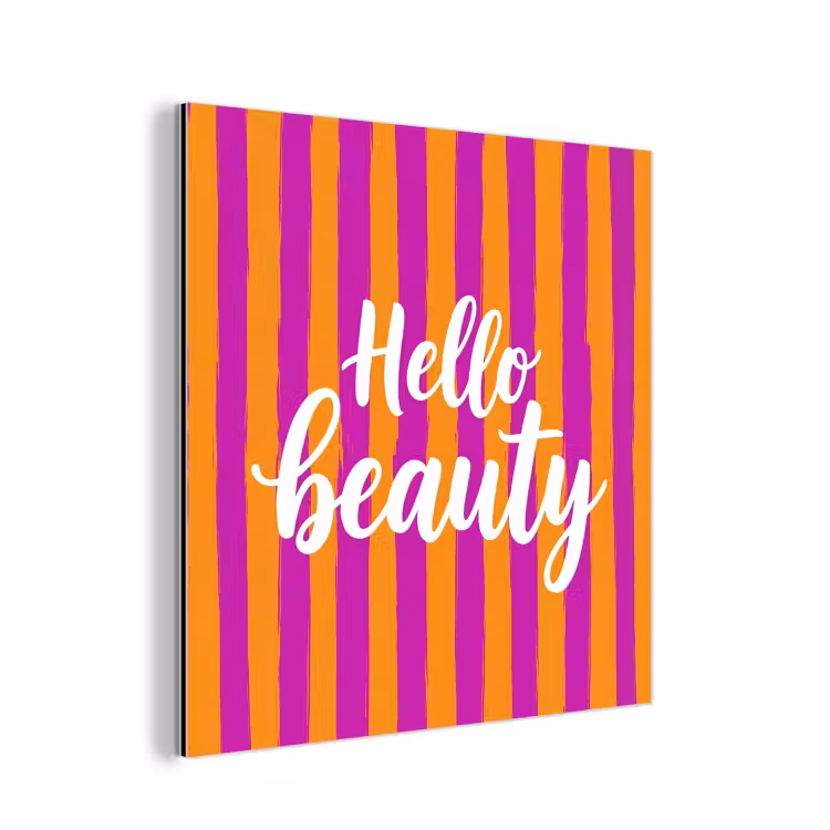 Modern - Hello - Oranje aluminium wit klein -3d