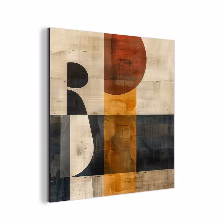 Modern - Kunst - Beige - Industrieel aluminium wit klein -3d