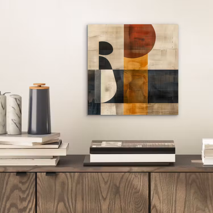 Modern - Kunst - Beige - Industrieel aluminium wit klein -sfeer1