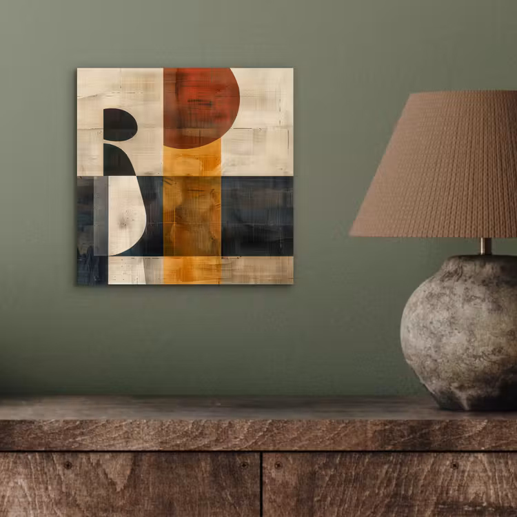 Modern - Kunst - Beige - Industrieel aluminium wit klein -sfeer2
