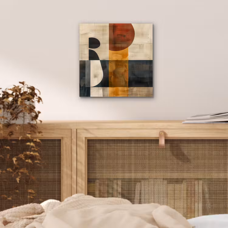 Modern - Kunst - Beige - Industrieel aluminium wit klein -sfeer3