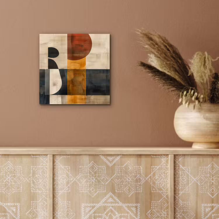 Modern - Kunst - Beige - Industrieel aluminium wit klein -sfeer4
