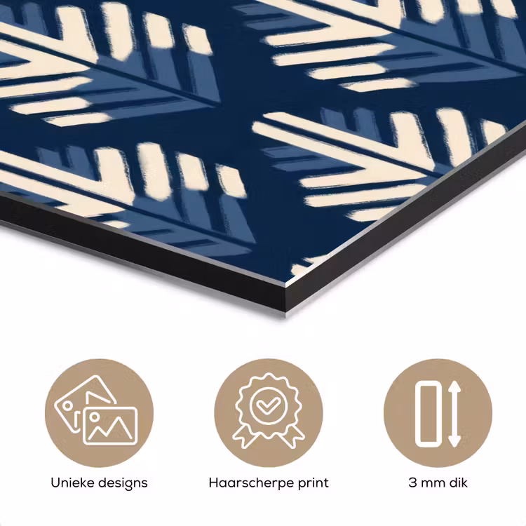 Modern - Patroon - Blauw aluminium wit klein 46 -closeup_NL