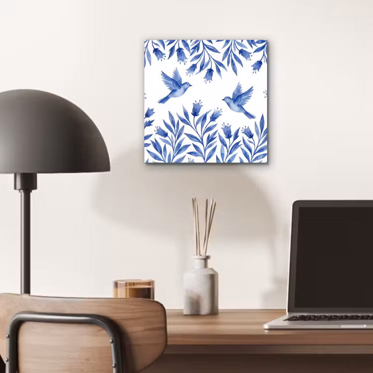 Modern - Vogels - Delfts - Blauw aluminium wit klein -sfeer5