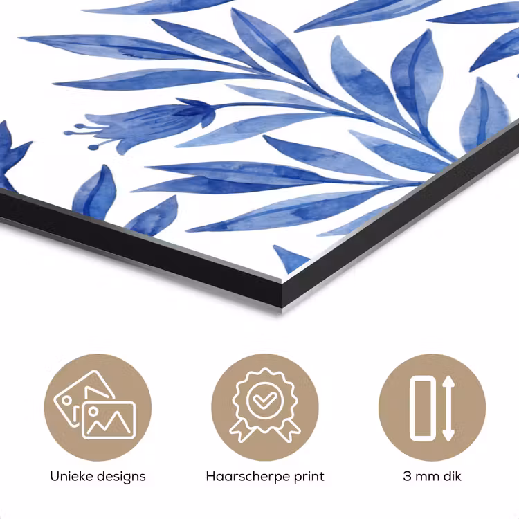 Modern - Vogels - Delfts - Blauw aluminium wit klein -closeup_NL
