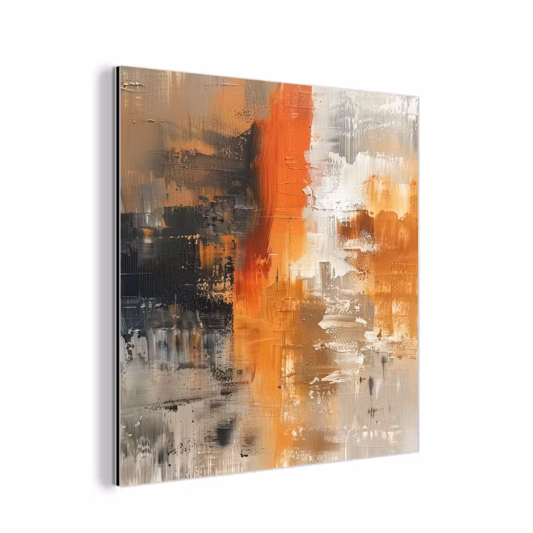 Moderne kunst - Abstract - Goud - Grijs aluminium wit klein -3d