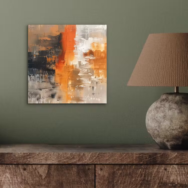 Moderne kunst - Abstract - Goud - Grijs aluminium wit klein -sfeer2