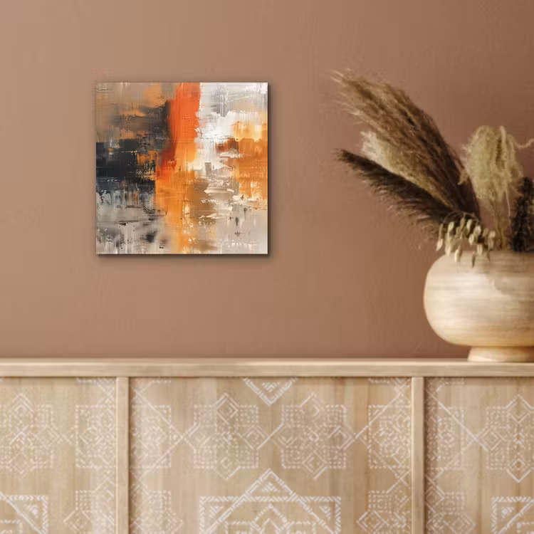 Moderne kunst - Abstract - Goud - Grijs aluminium wit klein -sfeer4