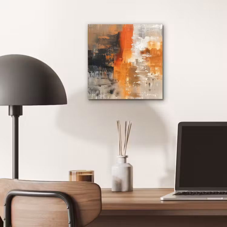 Moderne kunst - Abstract - Goud - Grijs aluminium wit klein -sfeer5