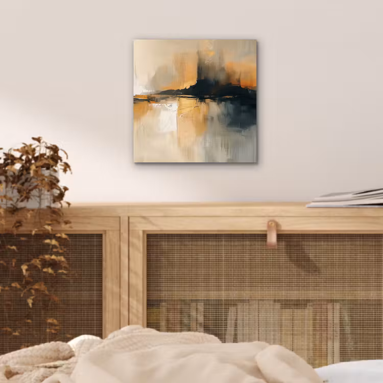 Moderne kunst - Abstract - Zwart aluminium wit klein -sfeer3