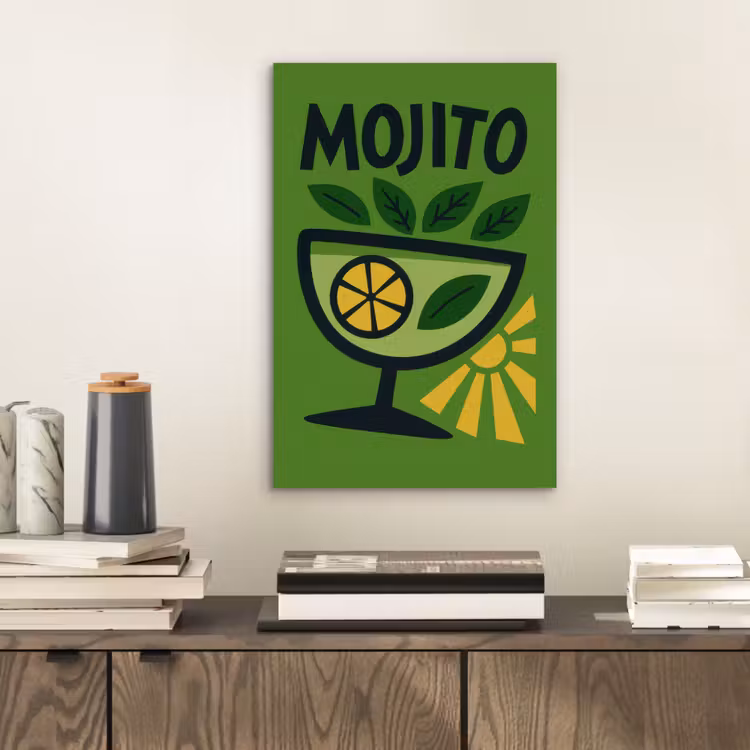 Mojito - Cocktail - Citroen - Groen aluminium wit klein -sfeer1