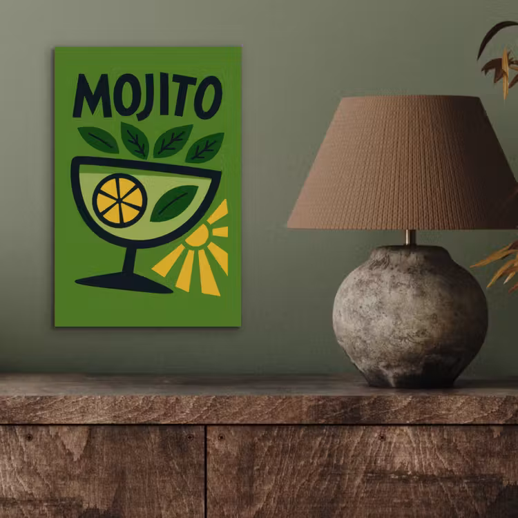 Mojito - Cocktail - Citroen - Groen aluminium wit klein -sfeer2