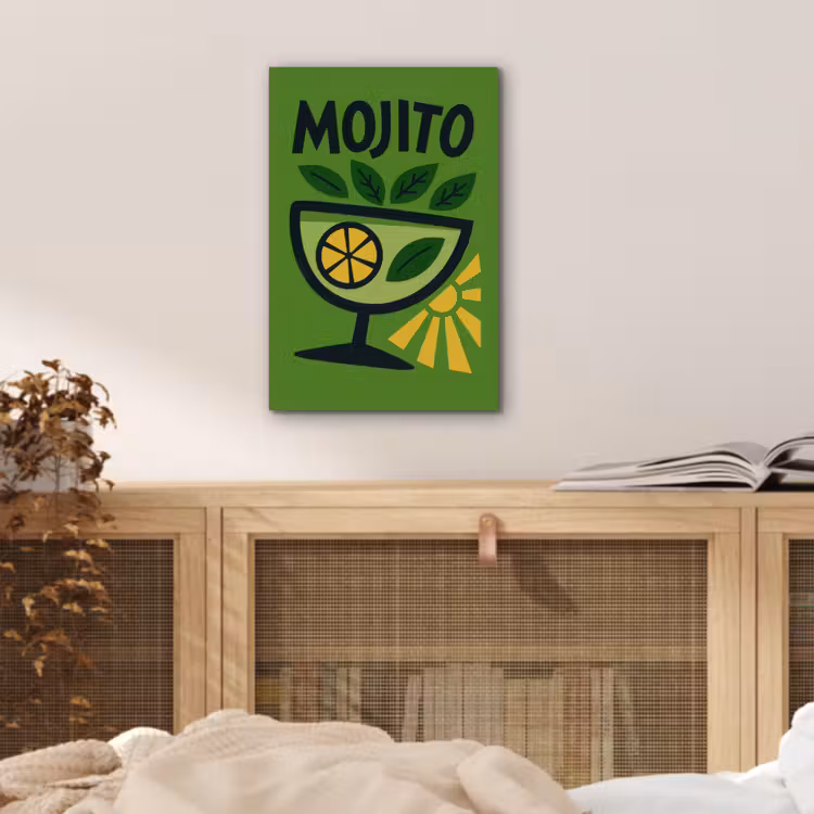 Mojito - Cocktail - Citroen - Groen aluminium wit klein -sfeer3