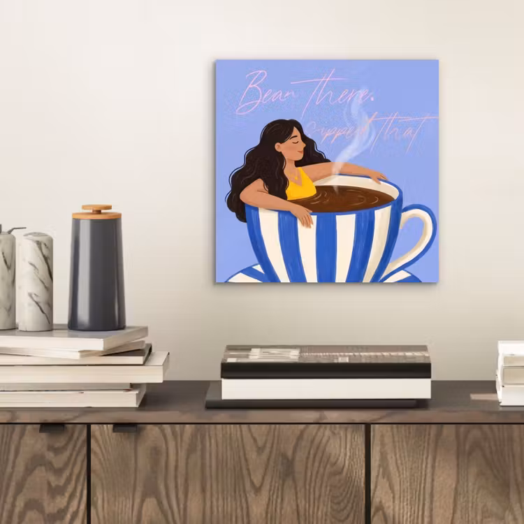 Mok - Koffie - Vrouw - Paars aluminium wit klein -sfeer1