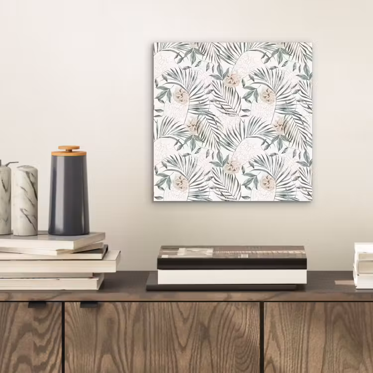 Monstera - Palmblad - Jungle - Tropisch aluminium wit klein -sfeer1