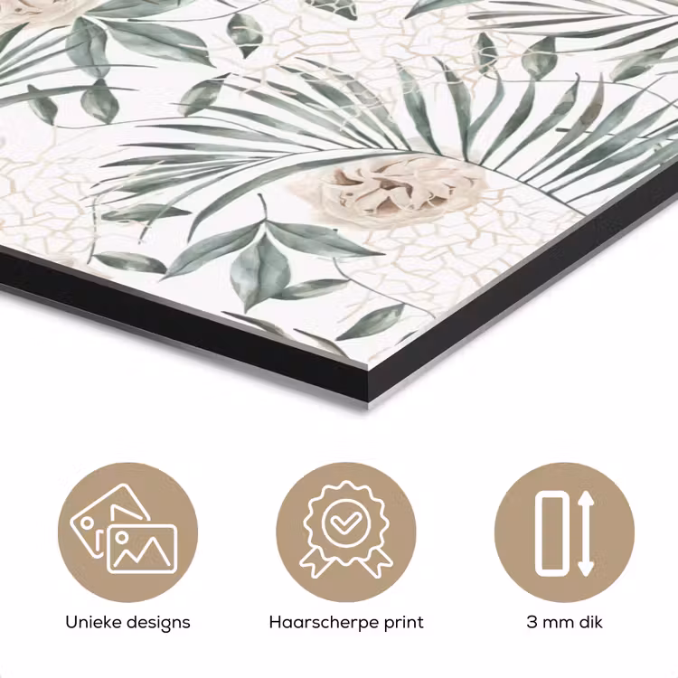 Monstera - Palmblad - Jungle - Tropisch aluminium wit klein -closeup_NL
