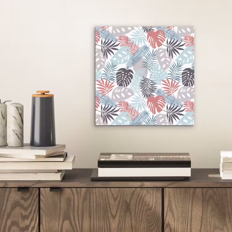Monstera - Pastel - Bladeren - Tropical aluminium wit klein -sfeer1