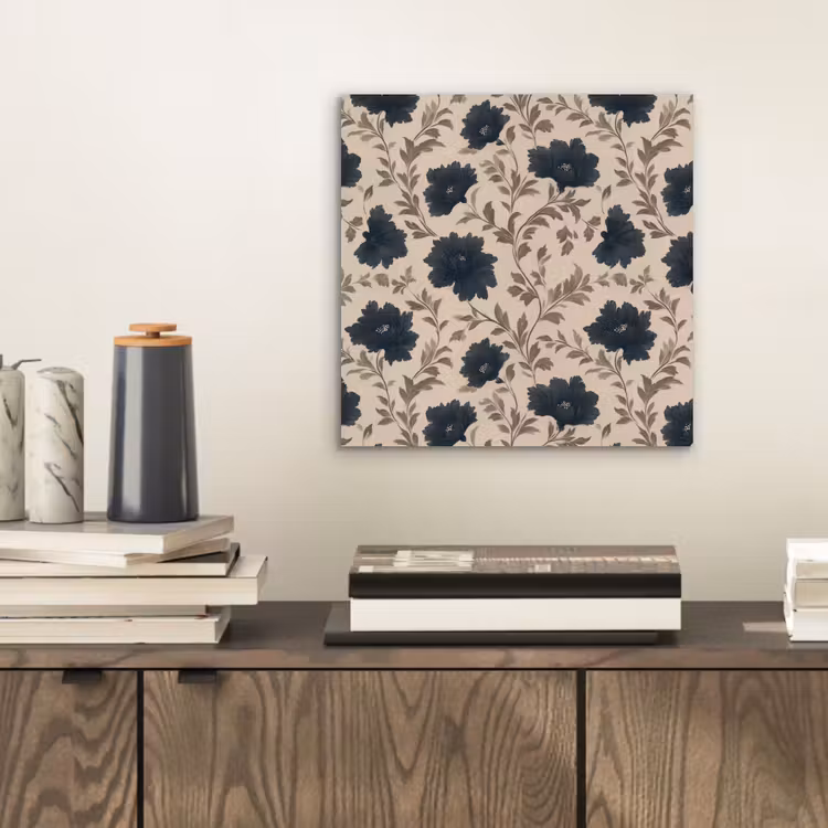 Motief - Bloemen - Zwart - Beige aluminium wit klein 46 -sfeer1