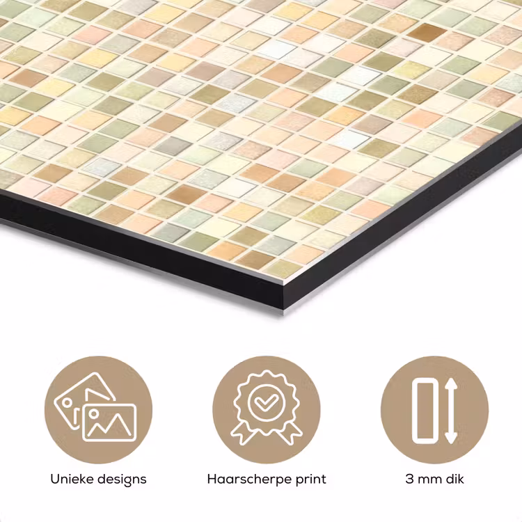 Mozaïek - Patroon - Beige aluminium wit klein 46 -closeup_NL