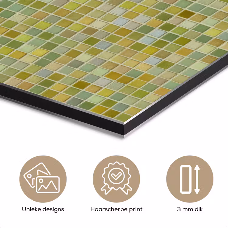 Mozaïek - Patroon - Groen aluminium wit klein 46 -closeup_NL
