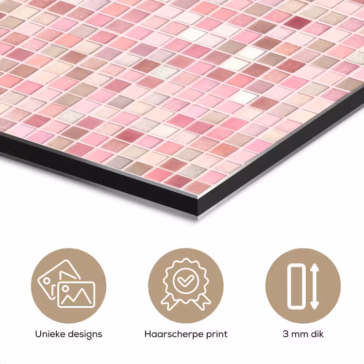 Mozaïek - Patroon - Roze aluminium wit klein 46 -closeup_NL