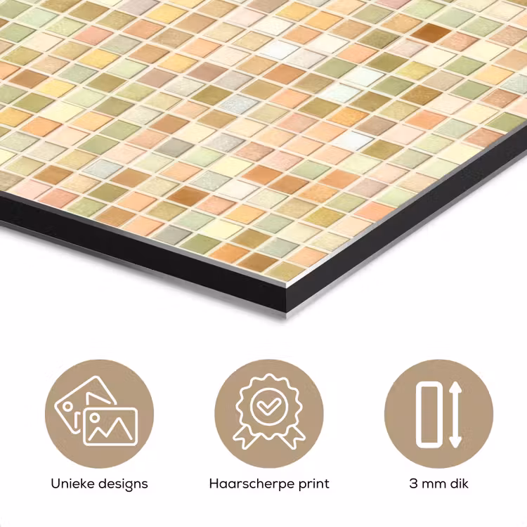 Mozaïek - Patroon - Terracotta aluminium wit klein 46 -closeup_NL