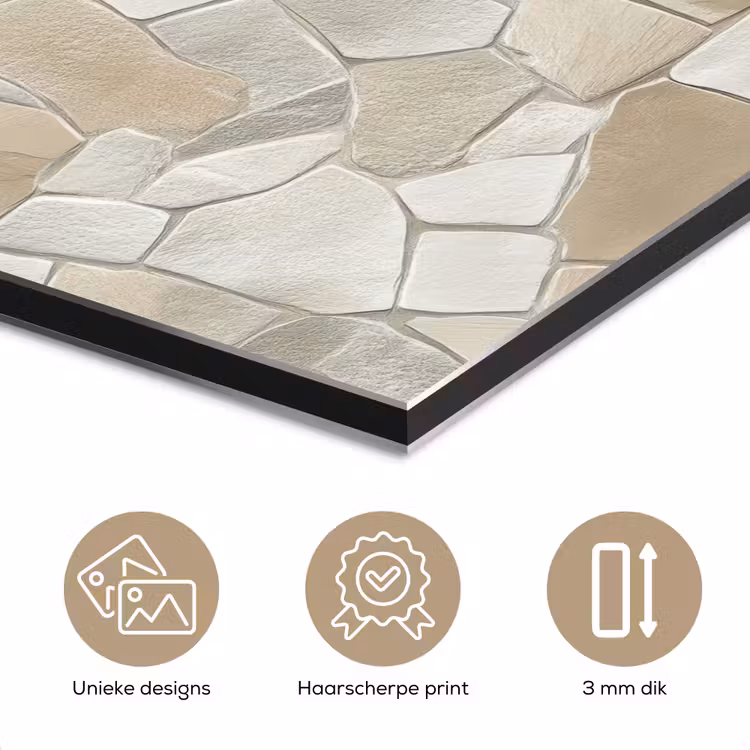 Mozaïek - Stenen - Beige aluminium wit klein 46 -closeup_NL