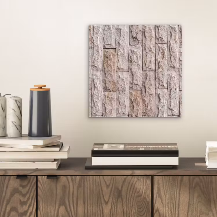 Muur - Steen - Ruw - Beige - Textuur aluminium wit klein -sfeer1