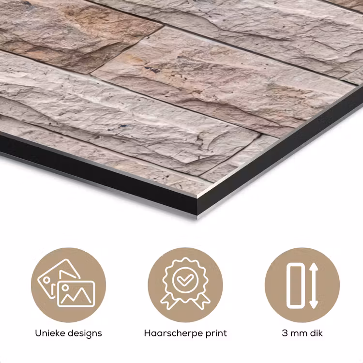 Muur - Steen - Ruw - Beige - Textuur aluminium wit klein -closeup_NL
