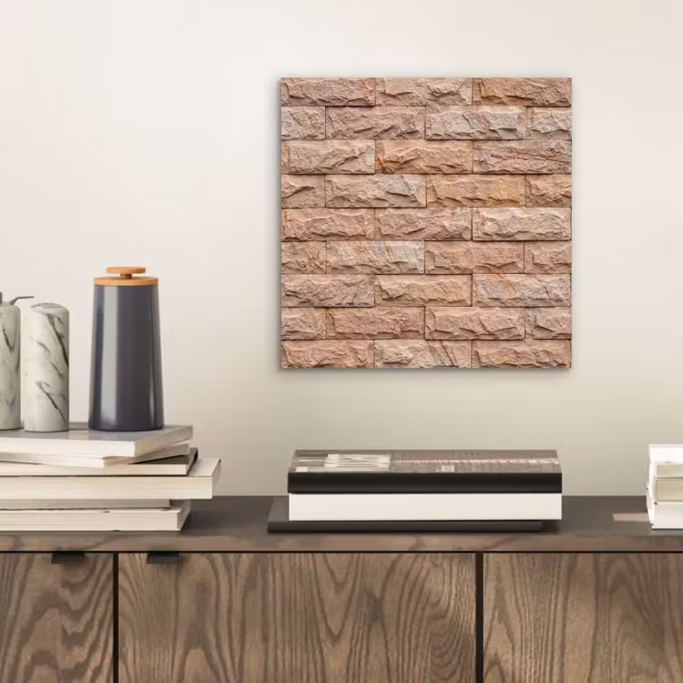 Muur - Steen - Ruw - Textuur - Beige aluminium wit klein -sfeer1