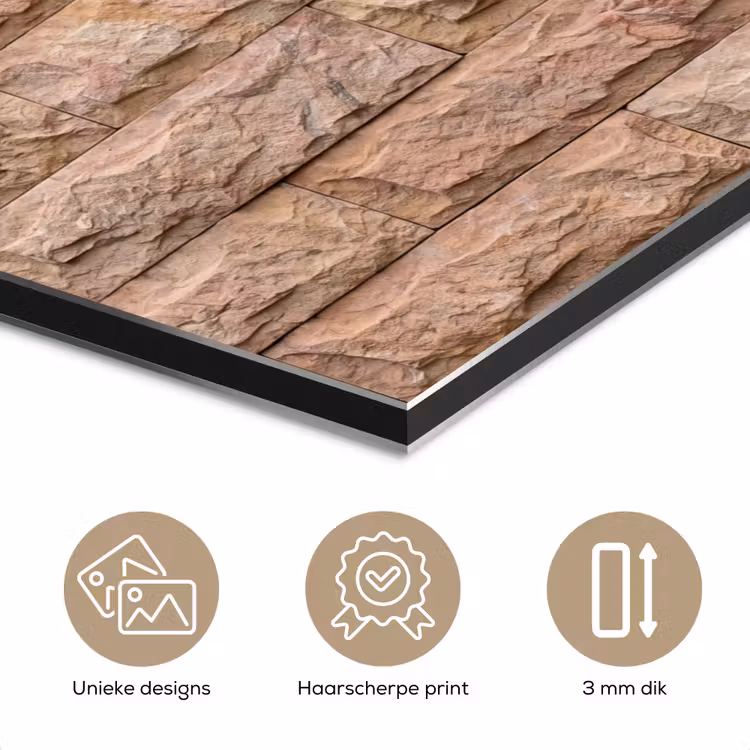 Muur - Steen - Ruw - Textuur - Beige aluminium wit klein -closeup_NL