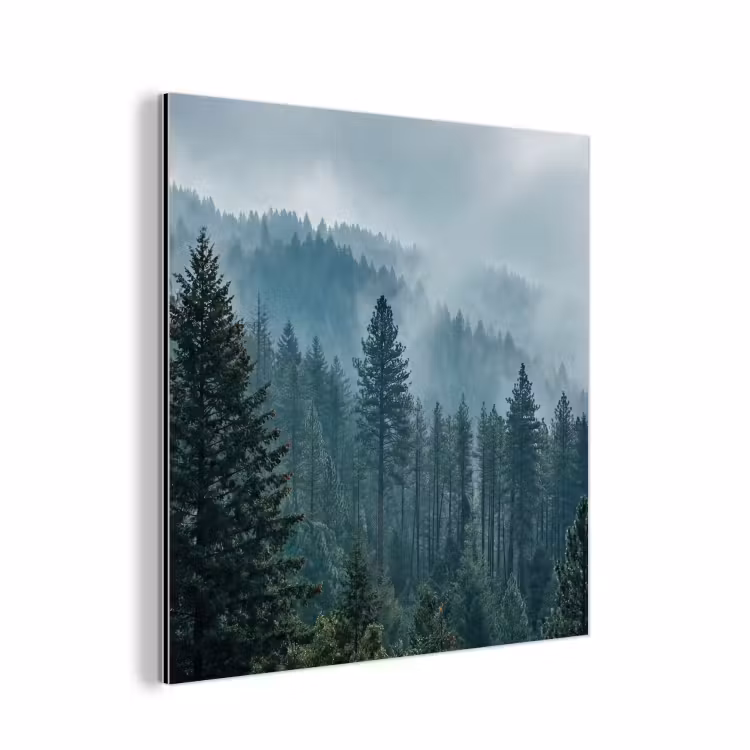 Naaldwoud - Bergen - Mist aluminium wit klein -3d