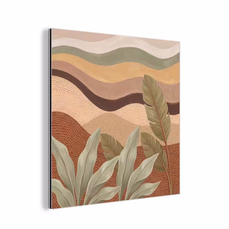 Natuur - Bladeren - Landschap - Abstract - Aardetinten aluminium wit klein -3d