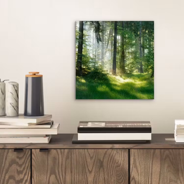 Natuur - Bomen - Bos - Groen - Zon - Gras - Planten aluminium wit klein -sfeer1