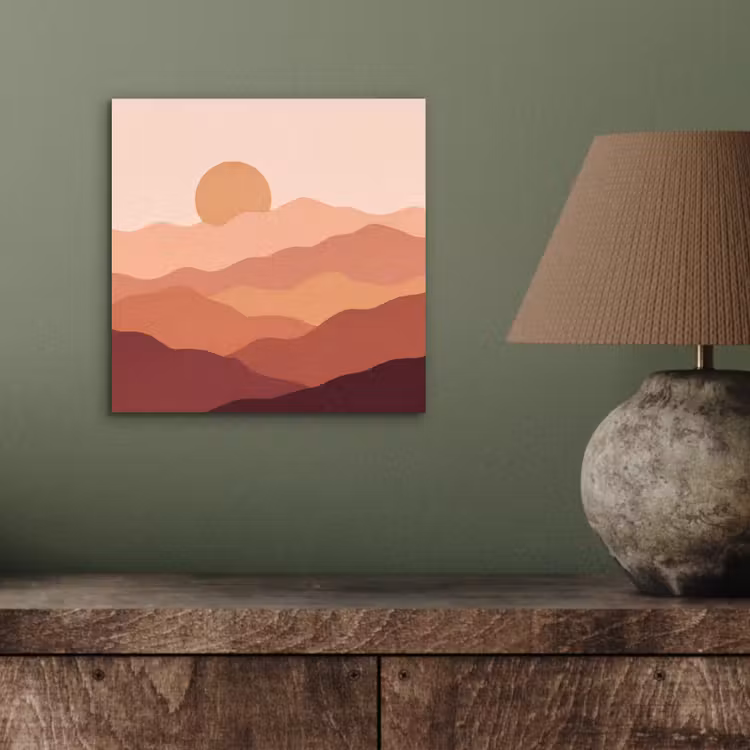 Natuur - Heuvels - Abstract - Modern - Oranje aluminium wit klein -sfeer2