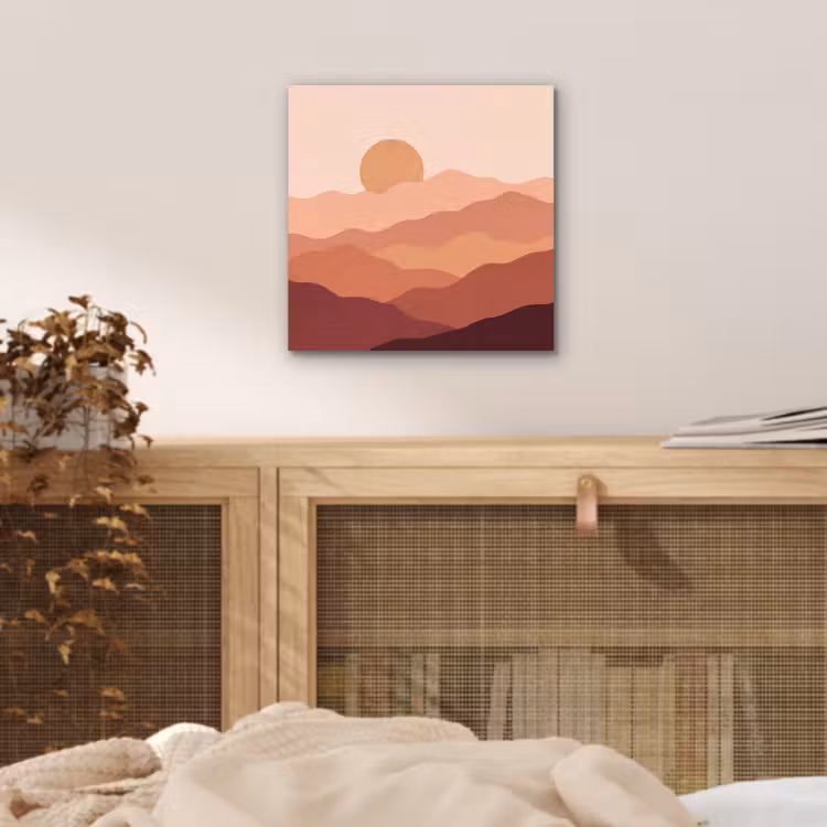 Natuur - Heuvels - Abstract - Modern - Oranje aluminium wit klein -sfeer3