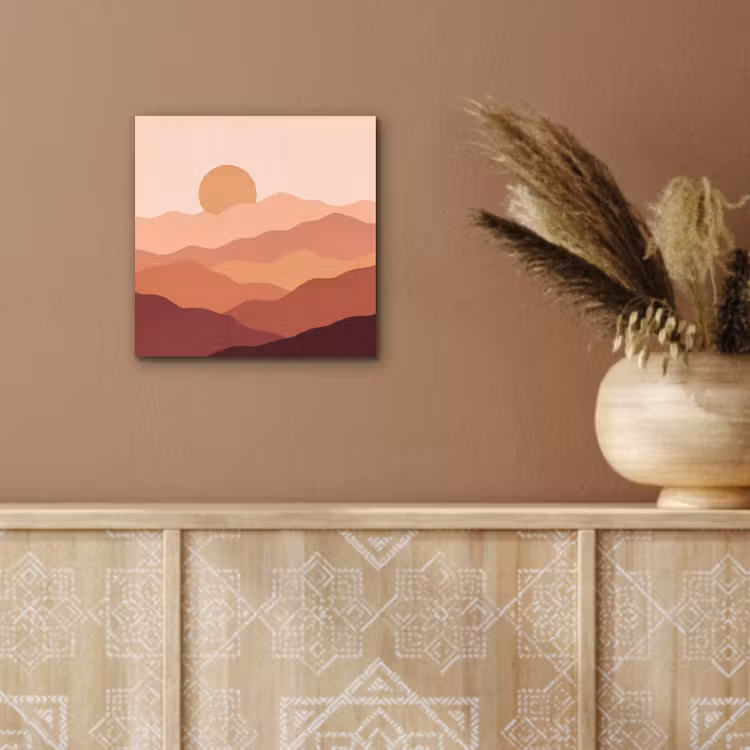 Natuur - Heuvels - Abstract - Modern - Oranje aluminium wit klein -sfeer4
